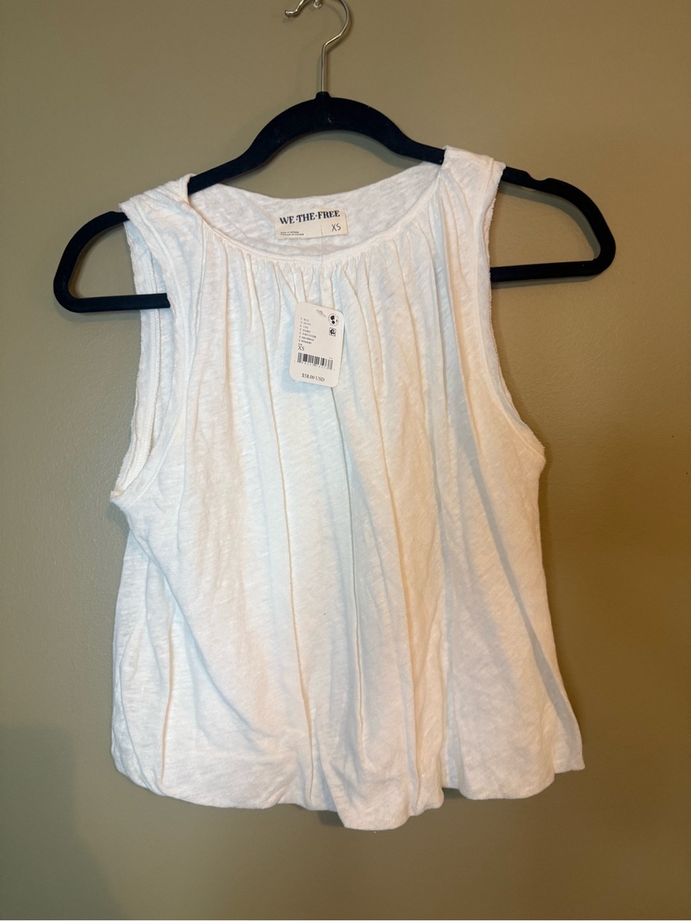 NWT We The Free Free People New To Town Tank Top White XS